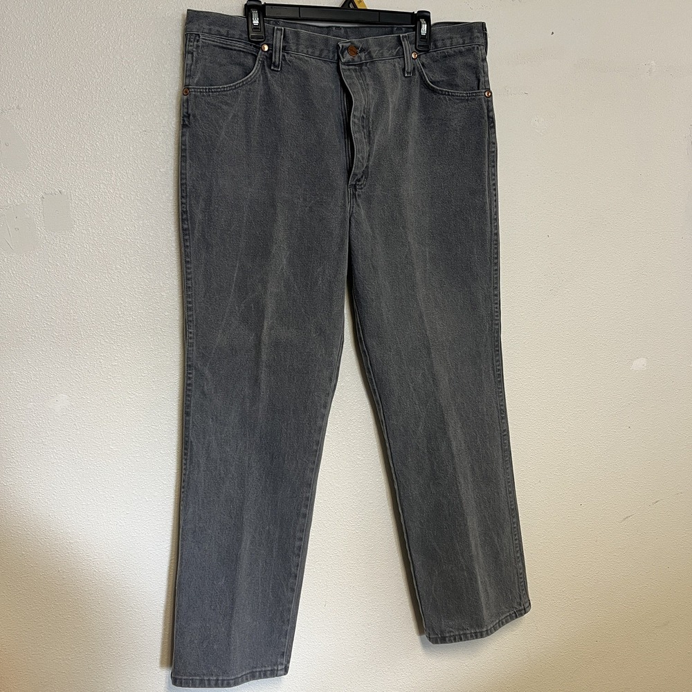 VTG Wrangler 936CHG Cowboy Cut Western Cotton Gray Jeans Mens 38x30 EUC
